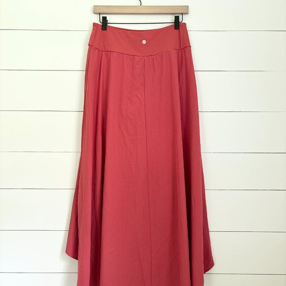 NWT Halara Breezeful rust color long athleisure skirt with high low split - Picture 2 of 5